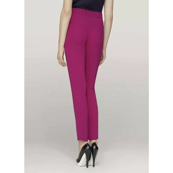 Diane von Furstenberg Women’s Jacques Cady Crepe Pants Sz 0 Fuchsia - Picture 2 of 9